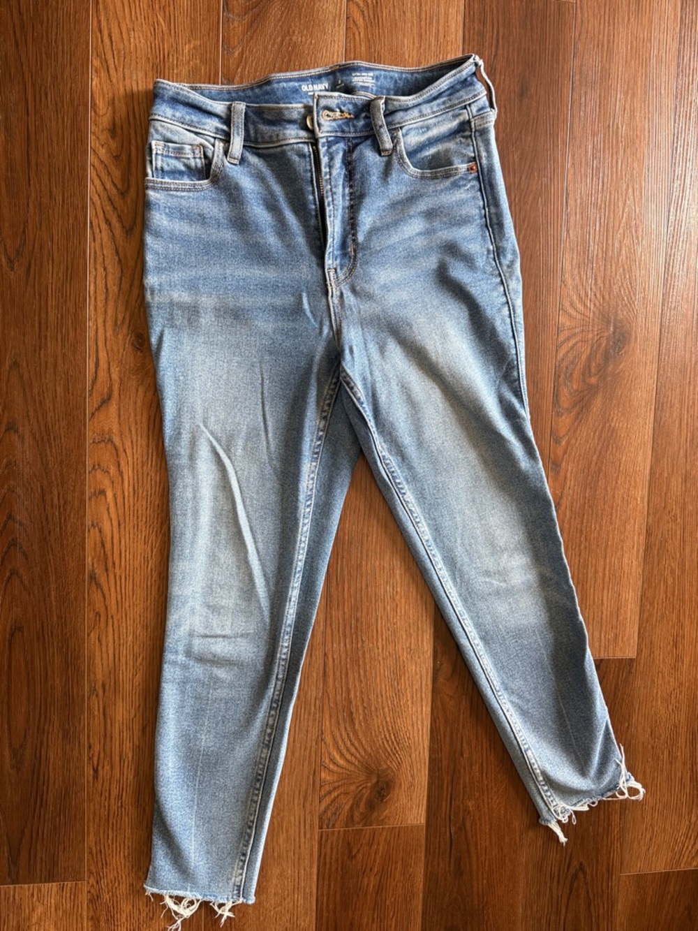 Old Navy Light Blue Skinny Jeans with Frayed Hem